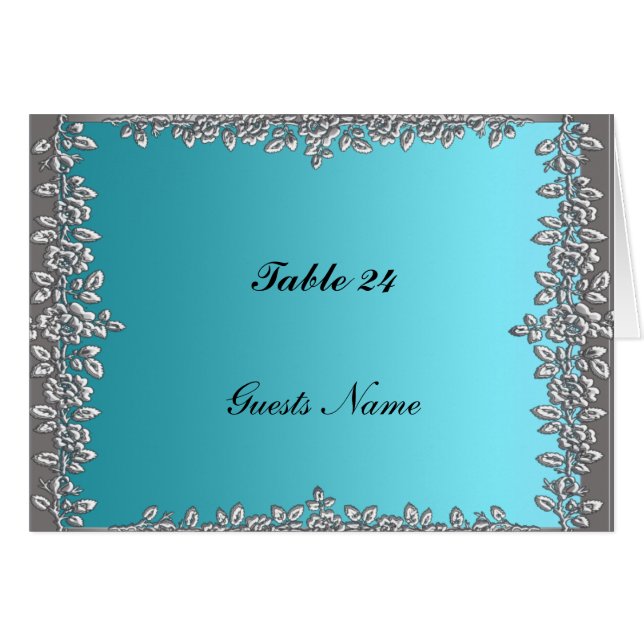 Menü "aquamarine Table Placement Card" (Vorderseite (Horizontal))