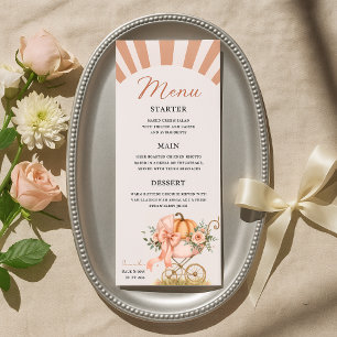 Menu Aquarelle À damiers Bow Citrouille rose
