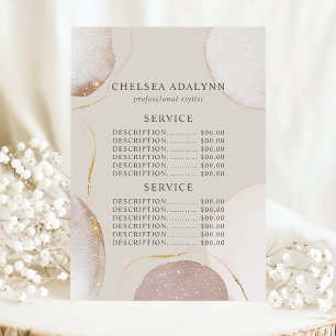 Menu Aquarelle Abstraite Luxury Gold Service Prix