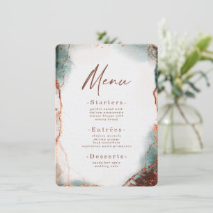 Menu Aquarelle Abstraite moderne Terra Cotta Mariage