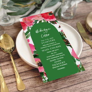Menu Aquarelle Anemone Arch Mariage vert