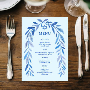 Menu Aquarelle botanique Bar Mitzvah Bar juif événement