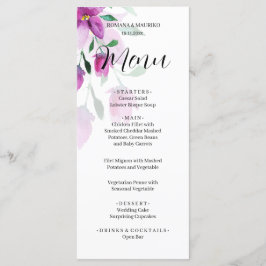 Menu Aquarelle florale rose Boho peinte à la main