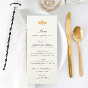 Menu Aquarelle Golden Bee Wedding