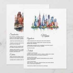Menu Aquarelle Mariage New York
