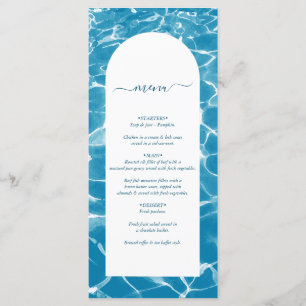 Menu Aquarelle moderne Blue Ocean Beach Mariage