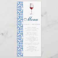 Aquarelle Orange Bleu Carrelage Méditerranée Vin