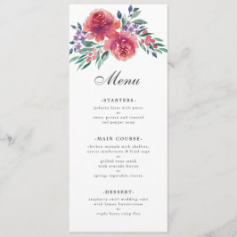 Menu Aquarelle romantique violet Mariage floral