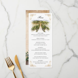 Menu Aquarelle rustique Élégant Mariage de vignoble