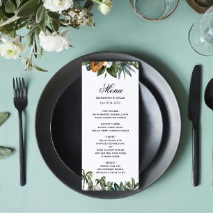 Menu Aquarelle tropicale tendance Feuilles verts