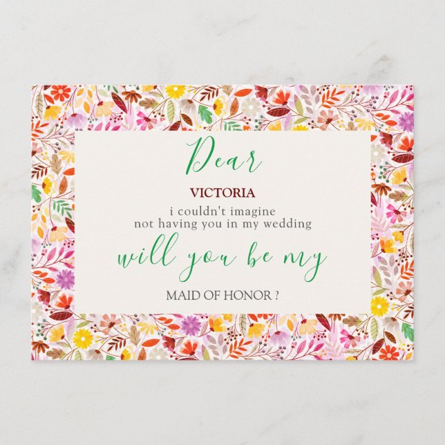 Menu Aquarelles vives Fleurs de tulipe d'été Mariage (Devant)