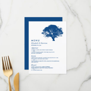 Menu Arbre de chêne bleu, Mariage rustique et minimalis