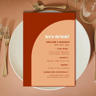 Menu Arc en Terracotta Chic Peach Buvons Mariage