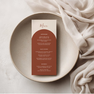 Menu Arches Rétro en Terre Cuite Bohème Rustique pour u
