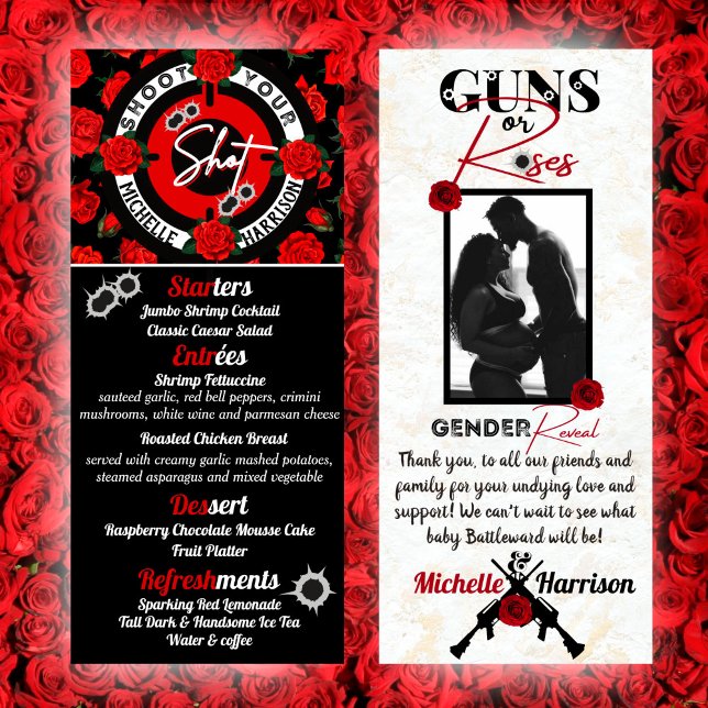 Menu Armes à feu ou Rose Rouge et Noir Reveillez Sexe M (Créateur téléchargé)