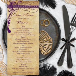 Menu Arrière-cour rustique pourpre ou Médiéval Renaissa