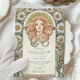 Menü Art Nouveau Hochzeitsessen Einladung
