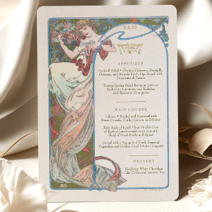 Menü Art Nouveau Wedding Dinner by Mucha Einladung