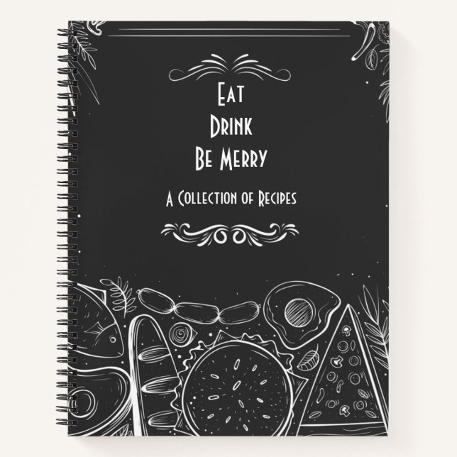 Menü auf der Karte Rezept Journal Notizbuch (Vorderseite)