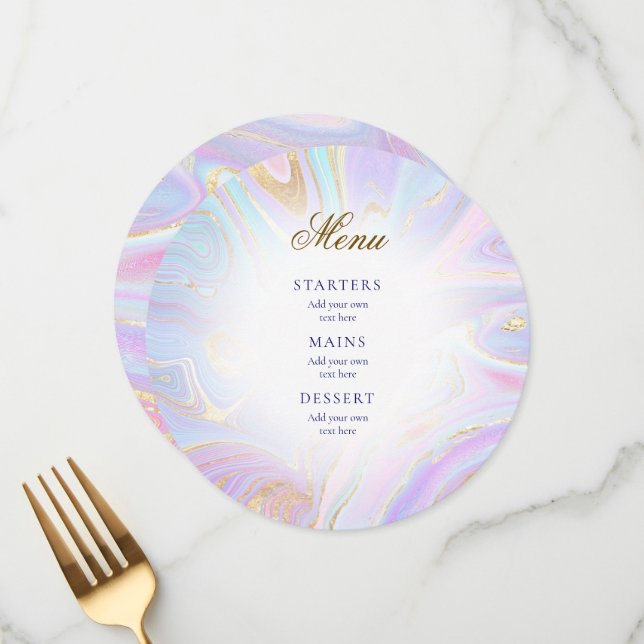 Menü aus flüssigem Marmor Menükarte (Vorderseite/Rückseite Beispiel)