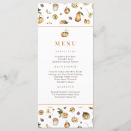 Menu Automne Citrouille Action de grâces