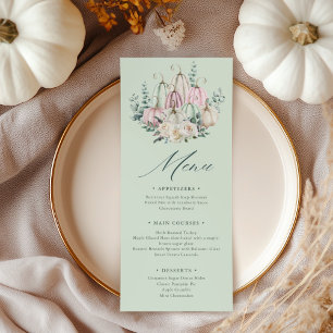 Menu Automne Floral Citrouille Thanksgiving Dîner