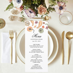 Menu Automne Moderne Citrouille Colorée