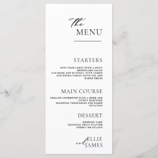 Menu Avec Back Thankyou Mariage Simple Et Moderne