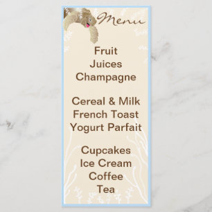 Menu baby shower "BlueTurtle"