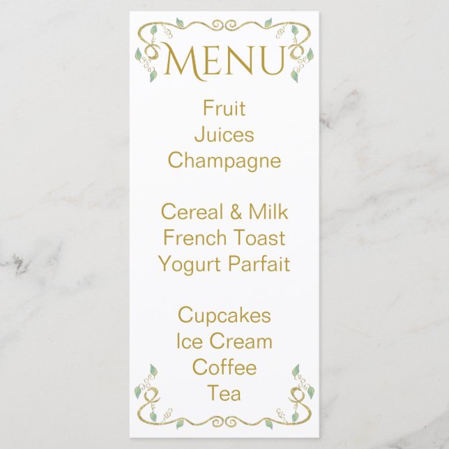 Menu baby shower "Château dans le ciel" (Devant)