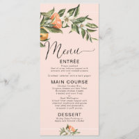Menu Baby shower Clementine Little Cutie Rose