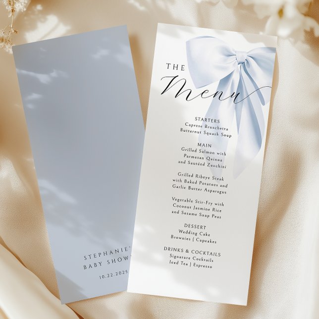 Menu Baby shower de la ceinture bleue (Créateur téléchargé)