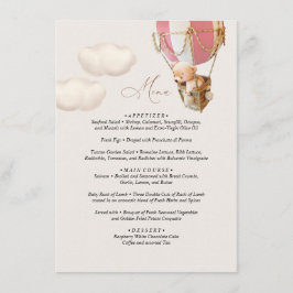 Menu Baby shower d'ours