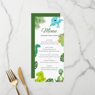 Menu Baby shower Little Dino
