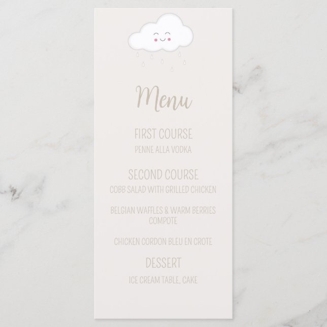 Menu Baby shower non sexiste (Devant)