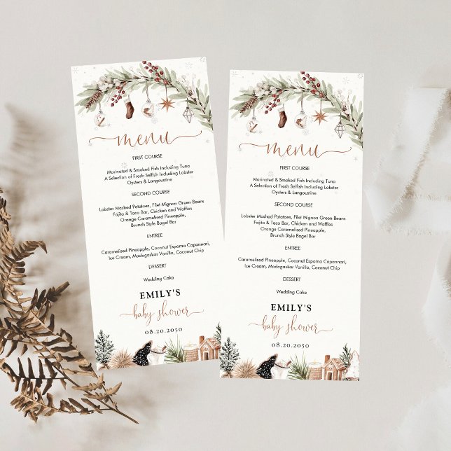 Menu Baby shower Safari Animaux (Créateur téléchargé)