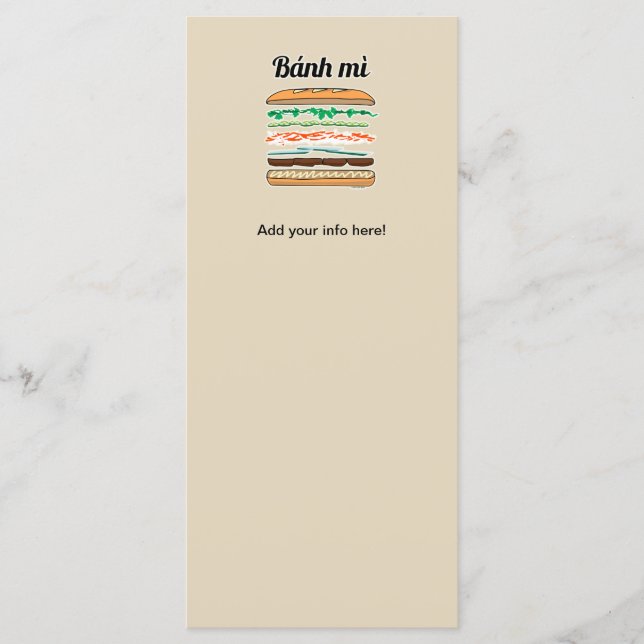 Menu Baguette vietnamienne de pain français de sandwich (Devant)