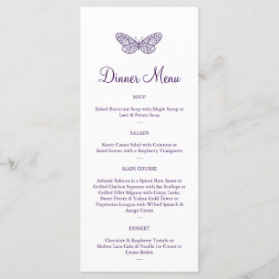 Menu Baisers à papillon violet