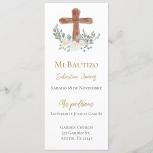 Menu Baptême floral blanc