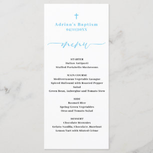 Menu Baptême Garçon Bleu