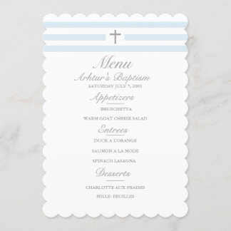 Menu Baptême Simple Elegance Boys