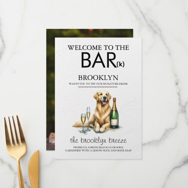 Menu Bar Golden Retriever (Devant/Arrière en situation)