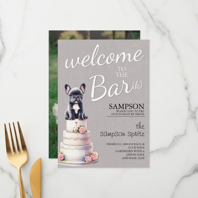 Menu Bar pour Bouledogue Français (Devant/Arrière en situation)