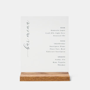Menu Bar Typographique Noir et Blanc Élégant