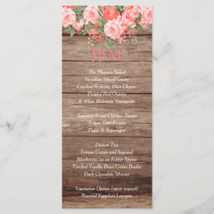 Menu - Baril de bois Patiné et lanterne - Coral