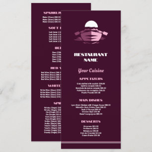 Menu Bateau de pêche, Restaurant Slimline