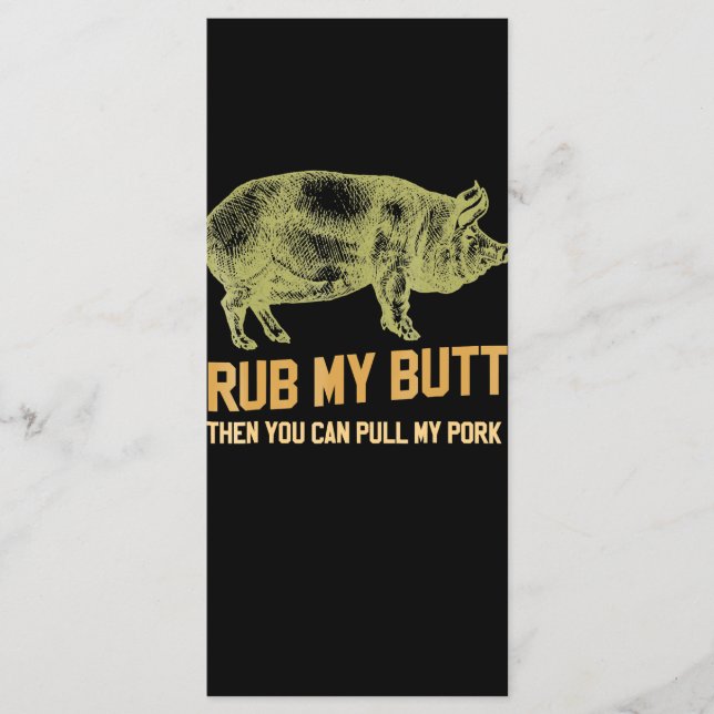 Menu BBQ| Cochon De Grill BBQ Funny Porc Id Fumée Rôtie (Devant)