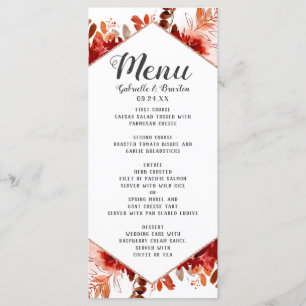 Menu Beauté Rustique Floral encadré Aquarelle Automne D