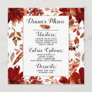 Menu Beauté Rustique Floral encadré Aquarelle Boho Chic