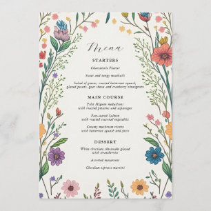 Menu Bébé fleur sauvage dans douche en fleurs